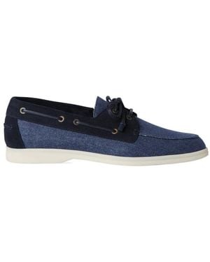 Loro Piana Round-Head Casual Shoes - Blue