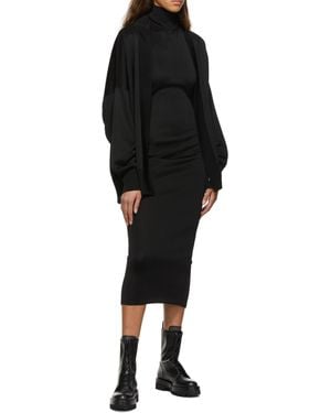 Alaïa Rib Knitted Spliced Dress - Black