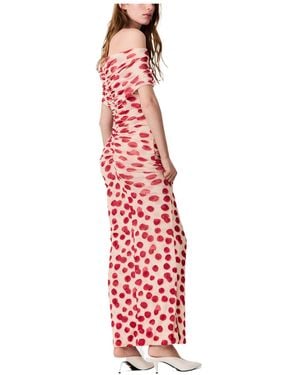Stella McCartney Printed Chiffon Midi Dress - Red