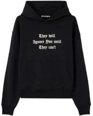 Palm Angels Text-Print Kangaroo Hoodie - Black