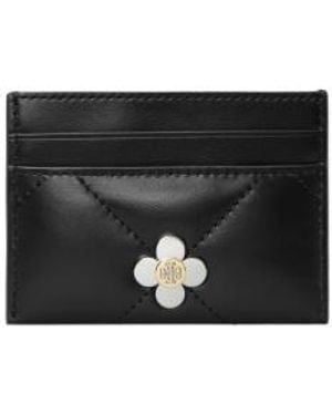 Tory Burch Kira Quilted Clover Card Holder - Black