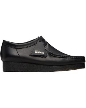 Clarks Wallabee Derby Shoes - Black