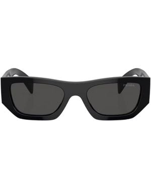 Prada Logo Rectangular Sunglasses - Black