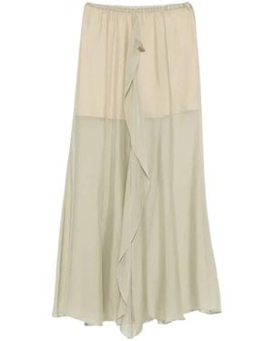 Alysi Zip-Fastening Ruffled Midi Skirt - Natural