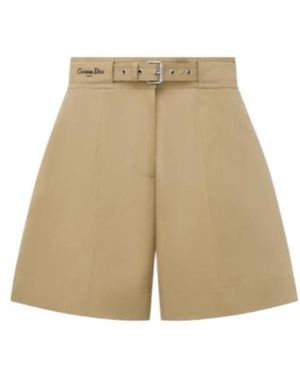 Dior Iviera Belted Shorts - Natural