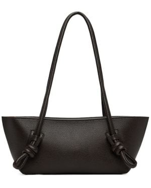 Hereu Fleca Knotted Leather Shoulder Bag - Black