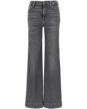 7 For All Mankind Mid-Rise Flared Jeans - Grey