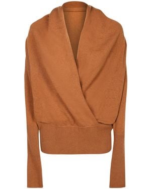 7 For All Mankind Wrap V-Neck Jumper - Brown