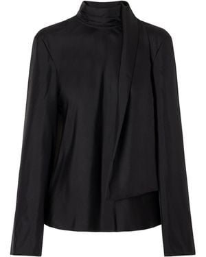 Rohe Tie-Detailed Silk-Satin Blouse - Black