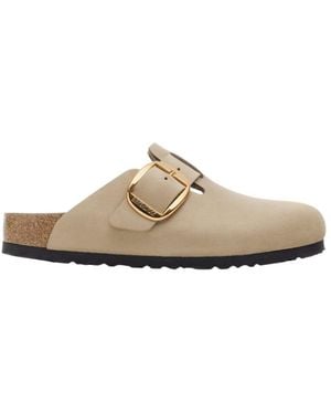 Birkenstock Boston Big Buckle Slides - White