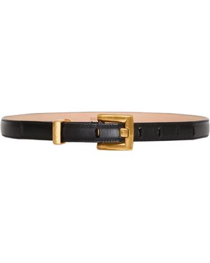 Balmain Pb-Engraved Buckle Belt - White