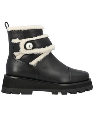 Jimmy Choo Shearling-Trimmed Boots - Black