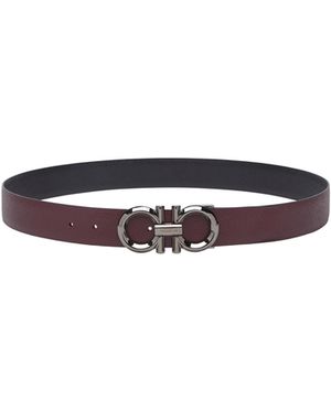 Ferragamo Logo Double-Sided Belt - White