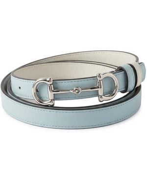 Gucci Reversible Thin Belt With Horsebit - Grey