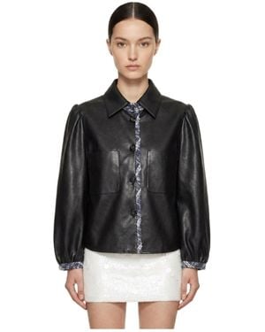 Marissa Chiara Long-Sleeved Leather Jacket - Black