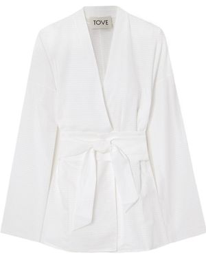 TOVE Belted Cotton-Ripstop Shirt - White