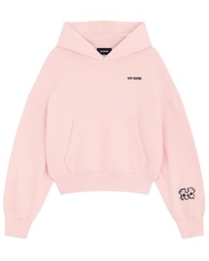 we11done Logo-Print Hoodie - Pink