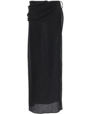 Magda Butrym 03' Long Skirt With Maxi Side Split - Black