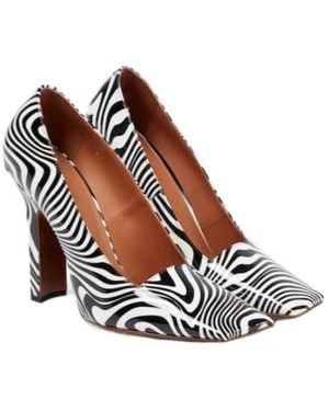 Vetements Boomerang Zebra-Print Leather Court Shoes - Brown