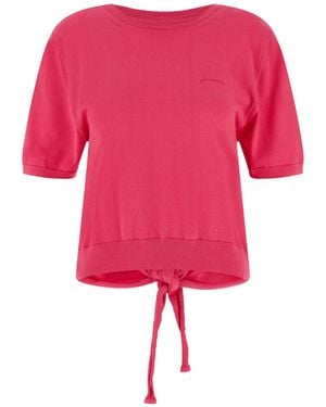 Ganni Open-Back Tie Knitted Jumper - Pink
