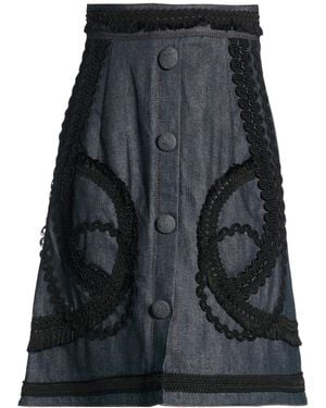 Dolce & Gabbana Dark Denim Flare Skirt - Black