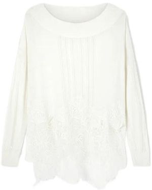 Ermanno Scervino Guipure Lace-Detail Jumper - White