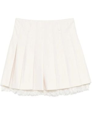 Self-Portrait Pleated Mini Skirt - White
