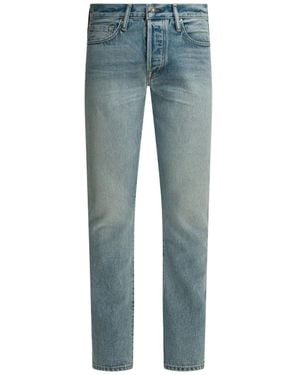 Tom Ford Faded Straight-Leg Jeans - Blue