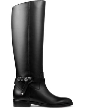 Jimmy Choo Calf Leather And Soft Vachetta Knee High Boots - Black