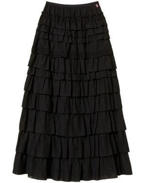 Twinset Ruffled Lace Skirt - Black