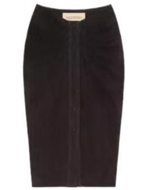 Valentino Button Detailed Gathered Skirt - Black