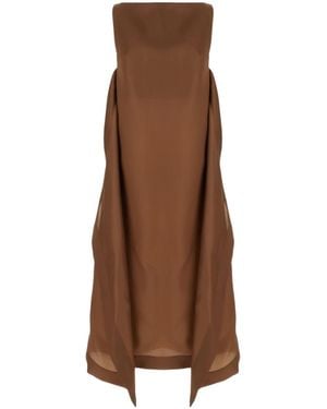 Alberta Ferretti Strapless Dress - Brown