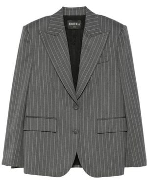 Dondup Pinstriped Long-Sleeve Blazer - Grey