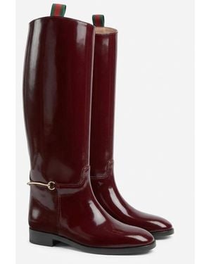 Gucci Slim Horsebit Boots - Red