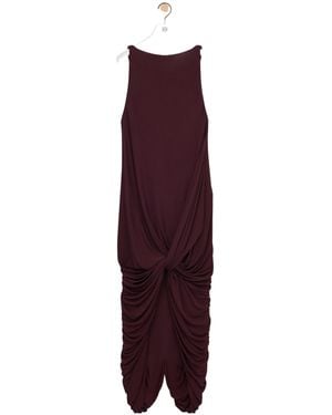 Loewe Knotted Draped Dress - Purple