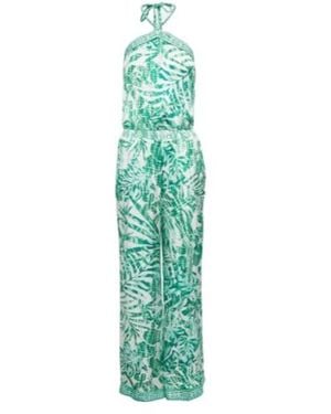 Poupette Isabelle Printed Halterneck Jumpsuit - Green