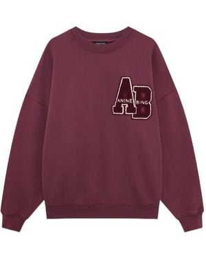 Anine Bing Miles Sweatshirt Letterman - Purple