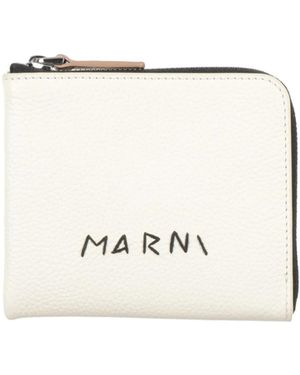 Marni Pebbled-Leather Cardholders - Natural