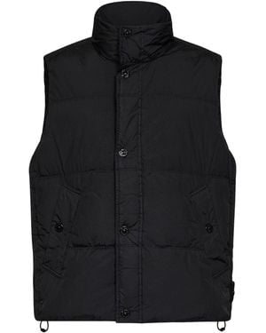 Stone Island Quilted Logo-Patch Gilet - Black