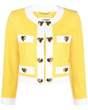 Moschino Round-Collar Casual Jacket - Metallic