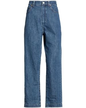 Max Mara Solid Color Denim Pants - Blue