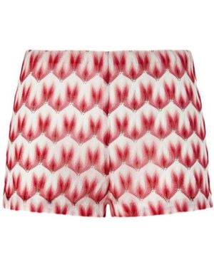 Missoni Patterned Beach Shorts - Red