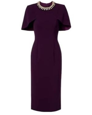 Jenny Packham Thalia Crystal-Embellished Midi Dress - Purple