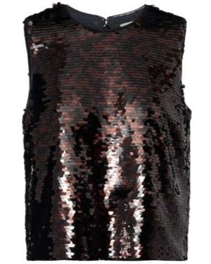 STAUD Sequined Top - Black