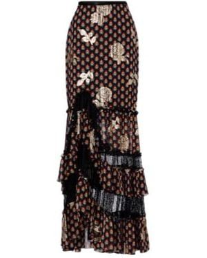 Etro Printed Silk-Blend Maxi Skirt - Black