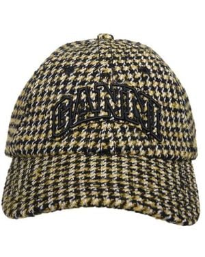 Ganni Checked Logo Baseball Cap - Green