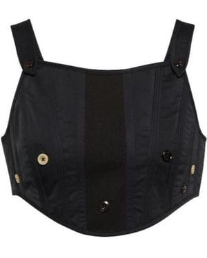 Acne Studios Paneled Crop Top - Black