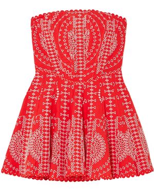 Charo Ruiz Cotton-Blend Mini Dress - Red