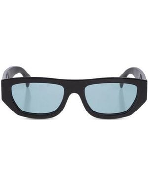 Gucci Logo-Print Rectangle-Frame Sunglasses - White