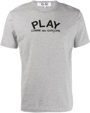 COMME DES GARÇONS PLAY Logo-Print Heart-Print T-Shirt - Grey